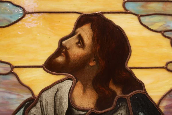 Πορτρέτο Του Ιησού Είναι Γλυπτό Βιτρό — Φωτογραφία Αρχείου