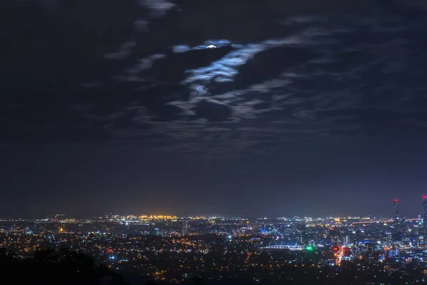 Vista Brisbane Desde Monte Coot Tha Por Noche Queensland Australia —  Fotos de Stock