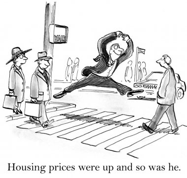 Housing prices were up and so was he. clipart