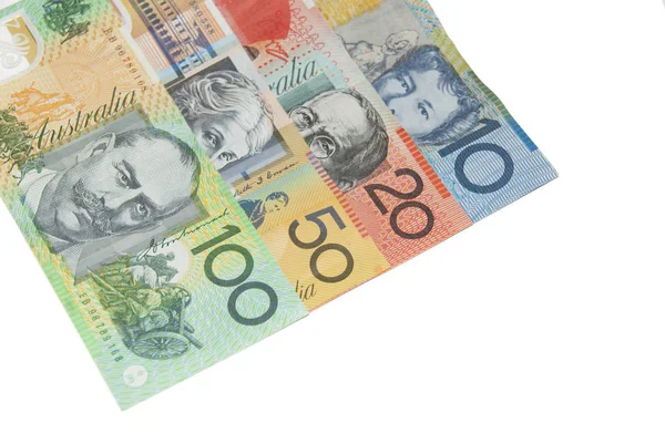 Australisches Geld Isoliert Auf Weißem Hintergrund — Stockfoto