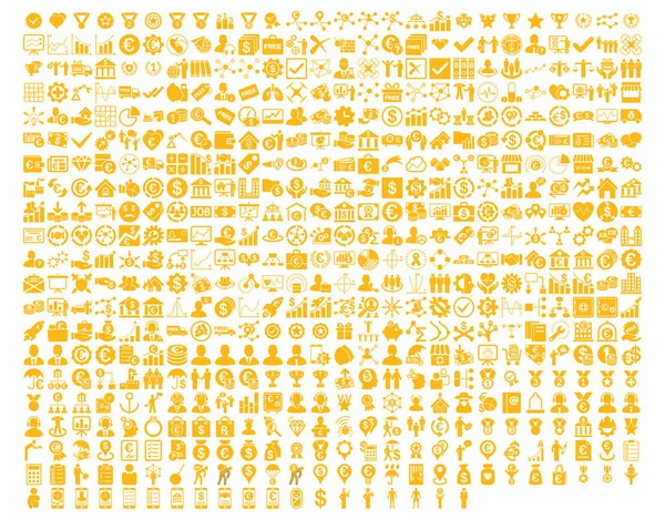 Iconos Barra Herramientas Aplicación 576 Iconos Planos Usan Color Amarillo —  Fotos de Stock