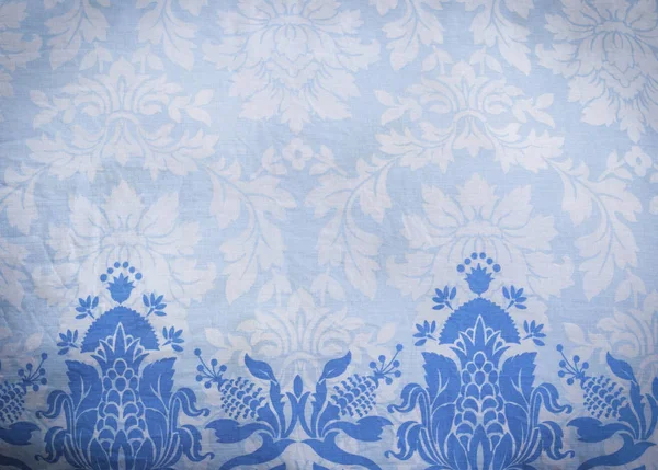 Closeup Blue Pattern Fabric Batik Background — Stock Photo, Image