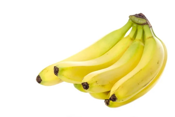 Biologische Bananen Witte Achtergrond — Stockfoto