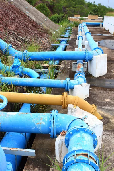 Primer Plano Transporte Del Oleoducto Agua —  Fotos de Stock