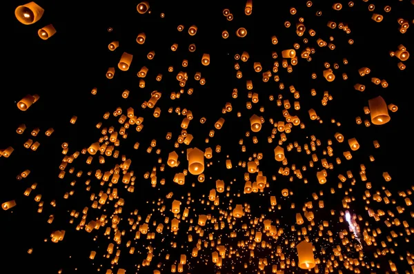 Linterna Flotante Festival Globos Peng Chiangmai Tailandia — Foto de Stock