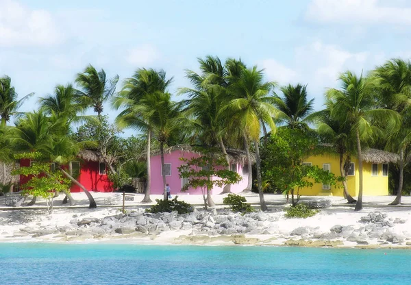 Pequeñas Coloridas Casas Costa Santo Domingo República Dominicana — Foto de Stock