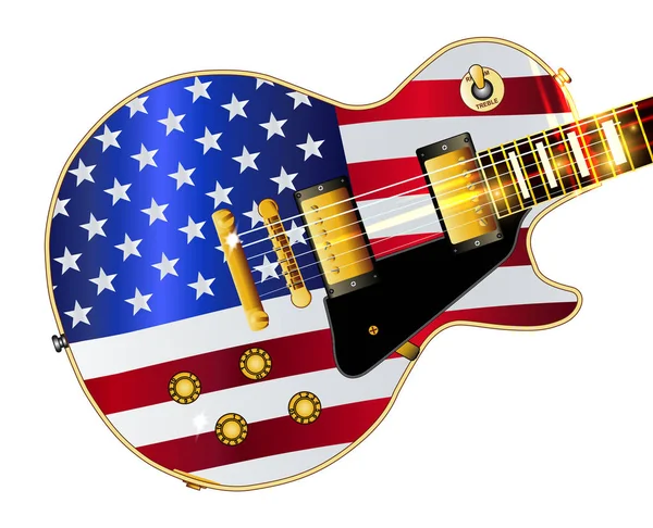 Окончательный Рок Ролл Гитара Флагом Сша Изолированы Белом Фоне — стоковое фото