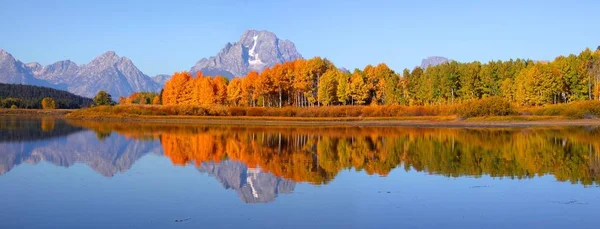 Paisagem Panorâmica Parque Nacional Grand Tetons Oxbow Curva — Fotografia de Stock