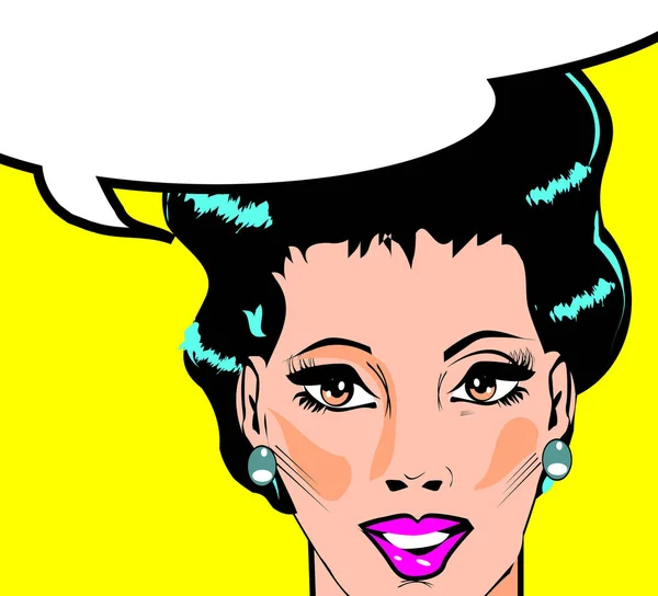 Vector Illustration Woman Pop Art Comic Style — Stock Photo, Image