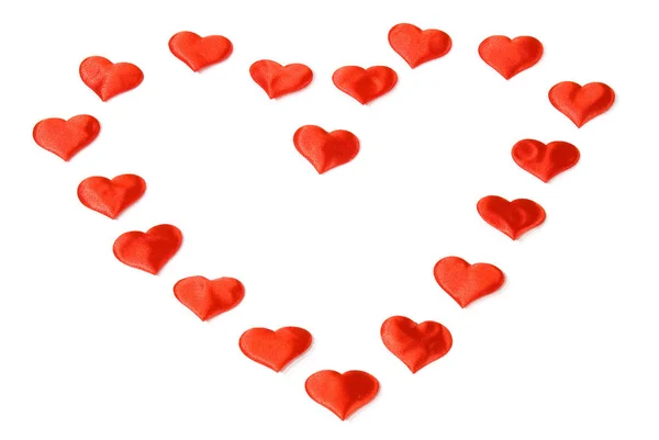 Большое Сердце Сделанное Пучка Меньших Сердец Изолированное Белом — стоковое фото