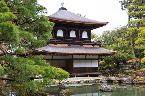 Dünya Mirası Tapınağın Gümüş Pavyonu Kyoto Japonya — Stok fotoğraf