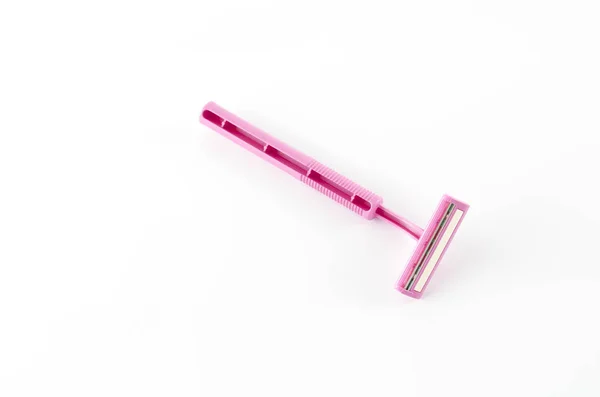 Pink Disposable Shaving White Background — Stock Photo, Image
