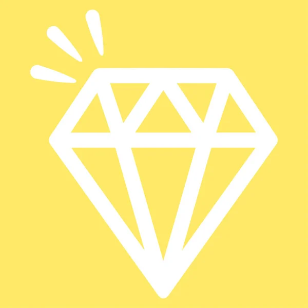 来自商务集的水晶图标 字形样式是平面符号 黄色背景 — 图库照片