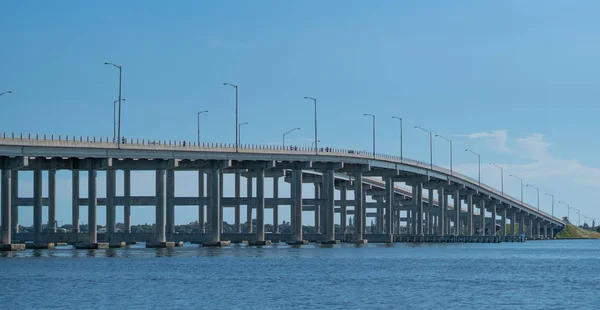 Melbourne Causeway Bridge Vezet Belvárosától Melbourne Hogy Sorompó Szigetek — Stock Fotó