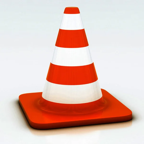 Orange Highway Traffic Cone White Background — Stock Photo, Image