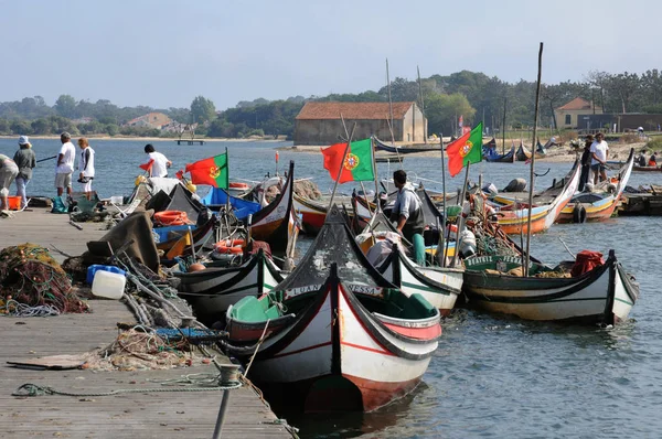 Rinde Fischereihafen Von Torreira Portugal — Stockfoto