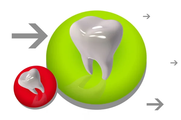 Illustrazione Digitale Dei Denti Sullo Sfondo Colori — Foto Stock