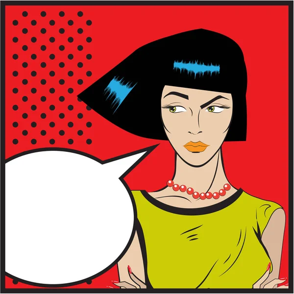 Illustration Serious Strict Woman Speech Bubble — Stock Photo, Image