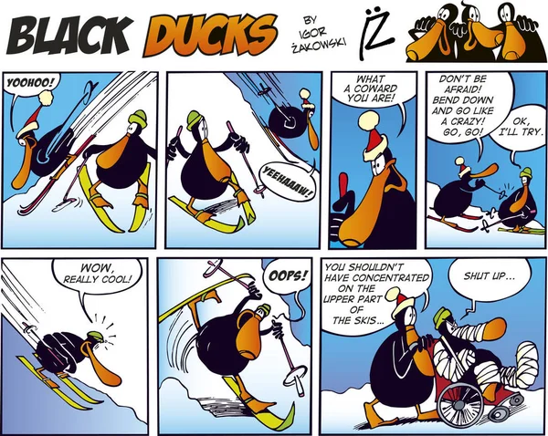 Black Ducks Comic Strip Episode — Stock Photo, Image