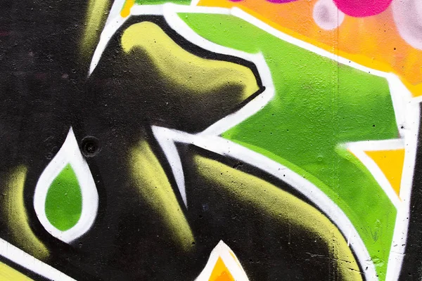 Graffiti Verde Uma Parede — Fotografia de Stock