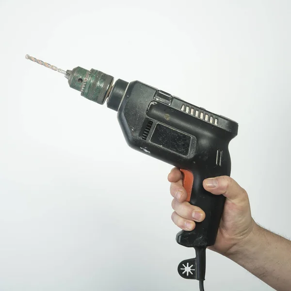 Eine Elektrobohrmaschine Der Hand — Stockfoto