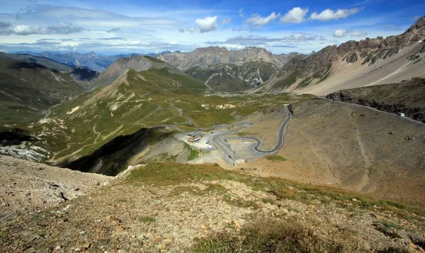 Pohled Alpy Hory Shora Galibier Projíždějí Létě Francie — Stock fotografie