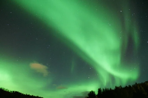 Vista Panorâmica Aurora Boreal Nordlyset Bronnoysund — Fotografia de Stock