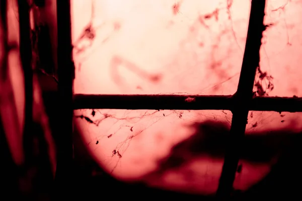 Una Vieja Lámpara Tiene Telas Araña Polvo Dark Misteriosa Atmósfera — Foto de Stock