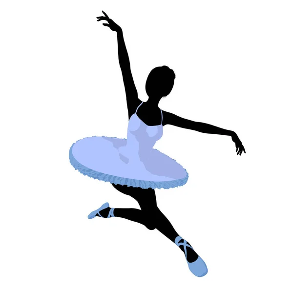 Silhouette Ballerina Sfondo Bianco — Foto Stock