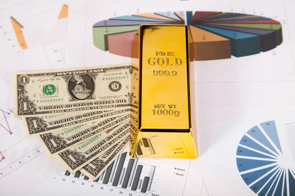 Ouro Dinheiro Conceito Financeiro Ambiental — Fotografia de Stock