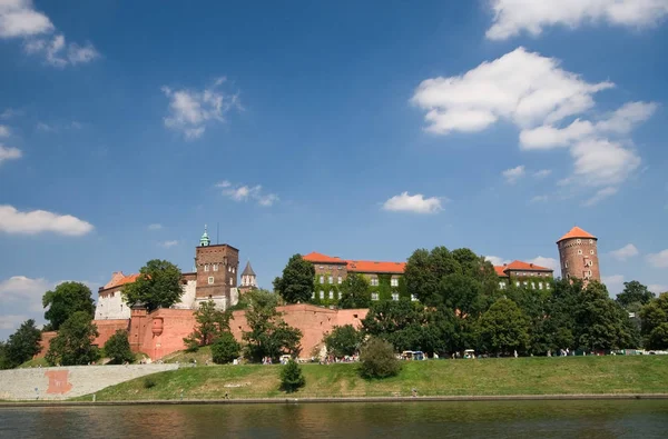 Hermosa Vista Verano Del Castillo Medieval Wawel Cracovia Polonia — Foto de Stock