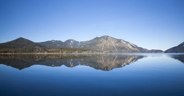 Biru Cerah Pagi Danau Walchensee Bavaria — Stok Foto