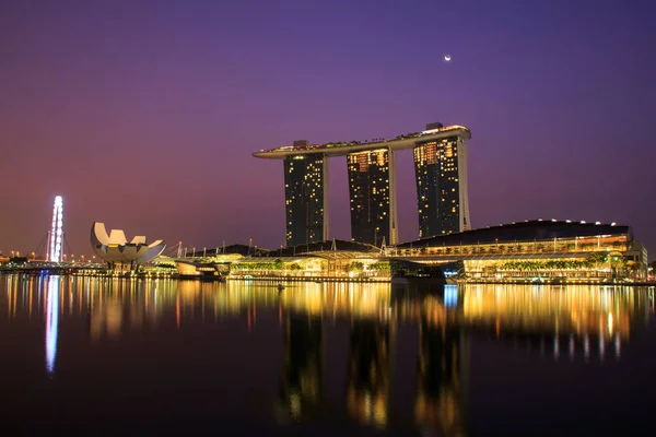 Singapur Skyline Vista Marina Bay — Foto de Stock