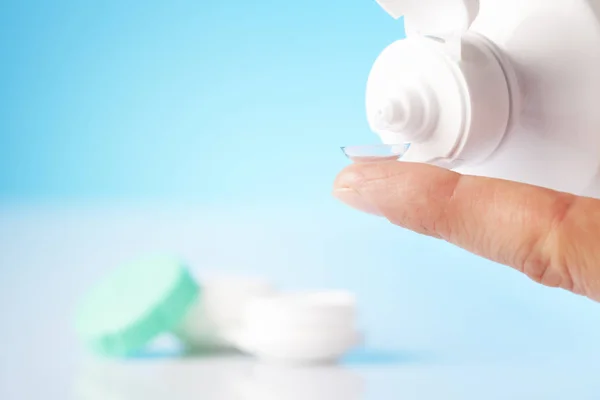 Contact Lens Case Bottle Solution — Stock Photo, Image