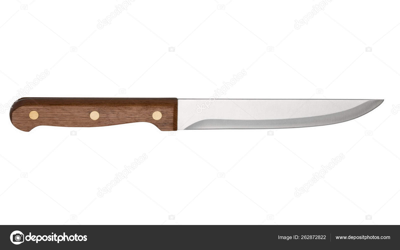 Small Kitchen Knife Wooden Handle Isolated White Stock Photo by ©YAYImages  262872822