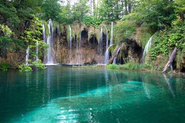 Watervallen Meer Plitvice Lakes National Park — Stockfoto