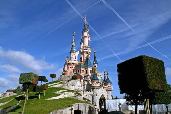 Blick Auf Das Schöne Rosa Prinzessinnenschloss Frankreich — Stockfoto