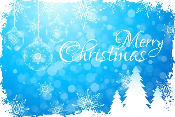 Tarjeta Felicitación Grungy Merry Christmas Color Azul — Foto de Stock