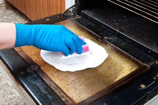 Primer Plano Del Horno Cocina Limpieza — Foto de Stock