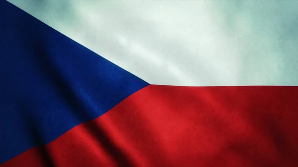 Реалістичні Ультра Прапор Чеської Республіки Розмахуючи Вітрі Безшовний Цикл Високою — стокове фото