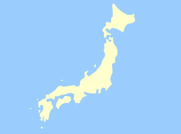 Mapa Japón Aislado Sobre Fondo Azul — Foto de Stock