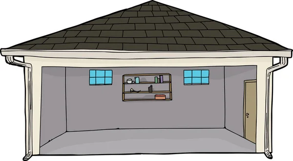 Solo Vacío Garaje Dibujos Animados Aislados Con Puerta — Foto de Stock