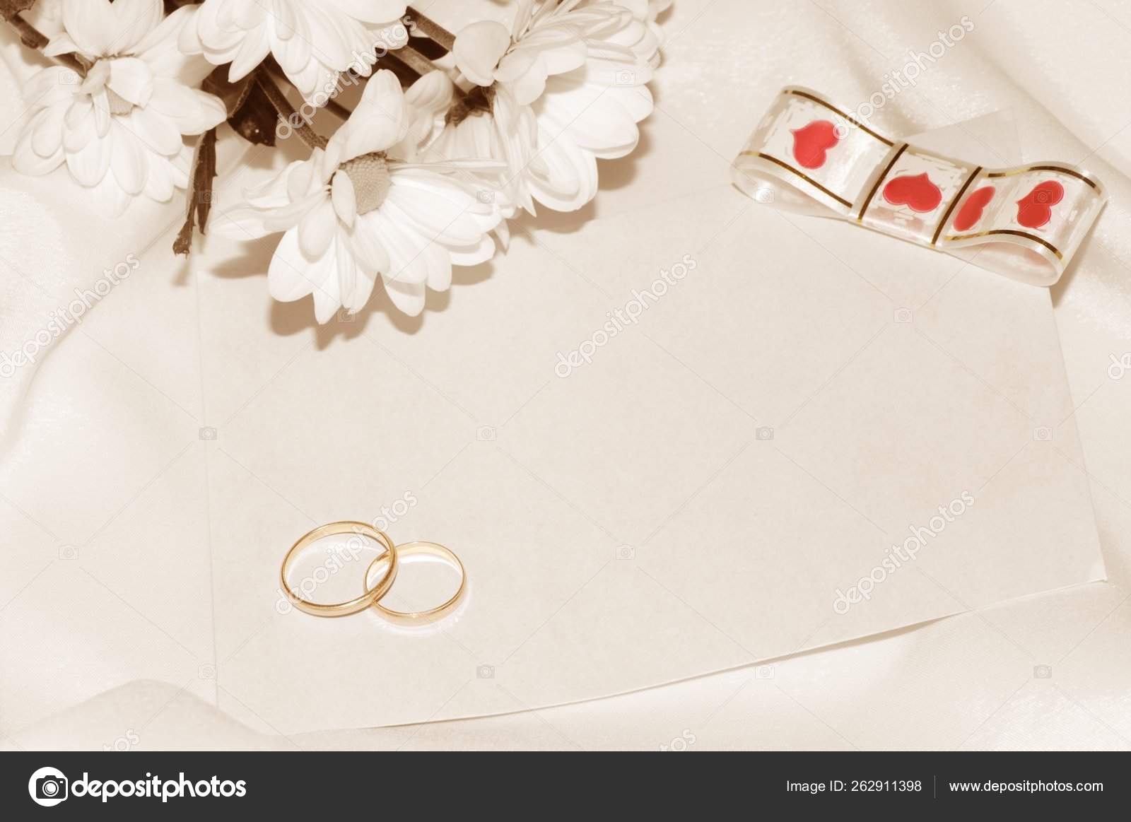 Wedding Invitation White Background Retro Wedding Card Stock Photo by  ©YAYImages 262911398