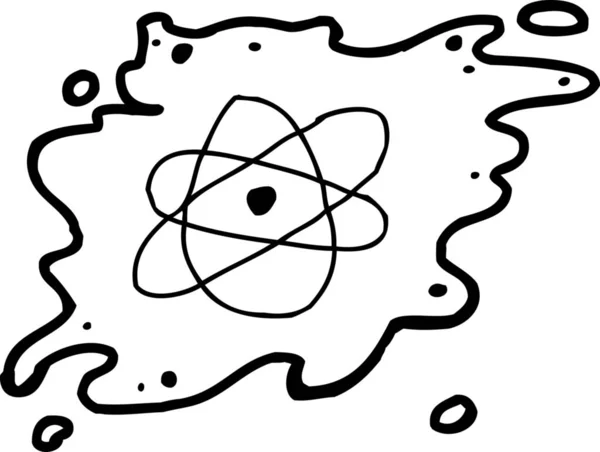 Контур Атома Всередині Блоку Над Білим — стокове фото