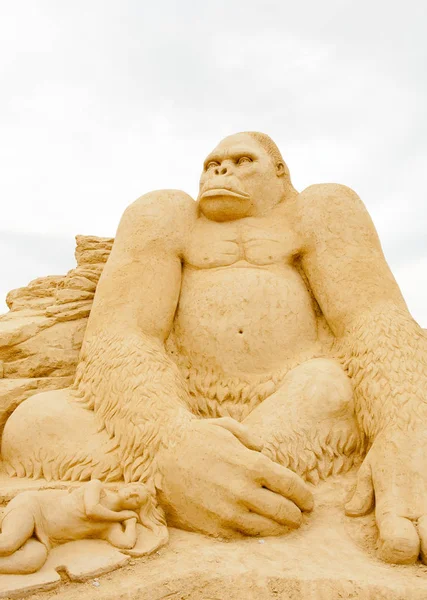 Burgas Bulgaria Juli 2011 King Kong Sand Sculptures Festival Burgas — Stockfoto