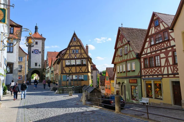 Malowniczy Widok Piękne Pejzaże Miasta Rothenburg Znajduje Się Środkowej Frankonia — Zdjęcie stockowe