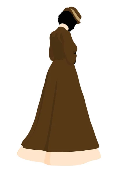 维多利亚女性艺术插图剪影在白色背景 — 图库照片