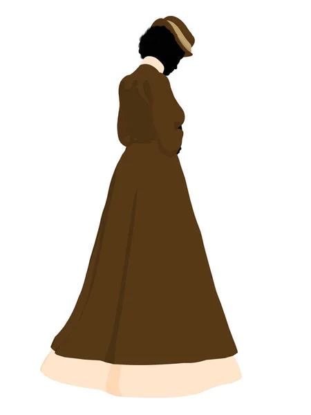 Victorian Woman Art Illustration Silhouette White Background — Stock Photo, Image