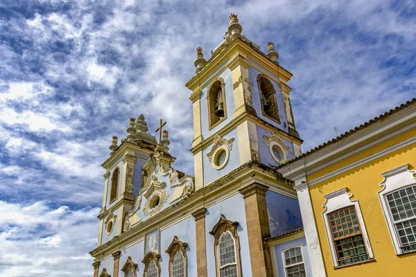 Top Fachada Iglesia Nuestra Señora Del Rosario Negro Pelourinho Salvador —  Fotos de Stock