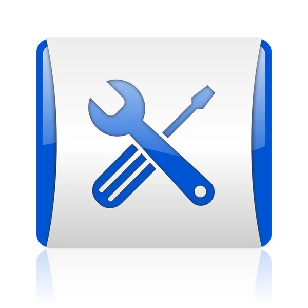 Tools Blue Square Web Glossy Icon — Stock Photo, Image